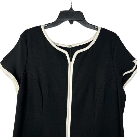 Talbots Color Block Black White Short Sleeve Casual Dress 16P - Picture 8 of 12